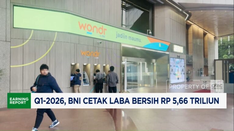 Laba bersih BNI Q1 2026 meningkat 5,2% menjadi Rp 5,66 triliun